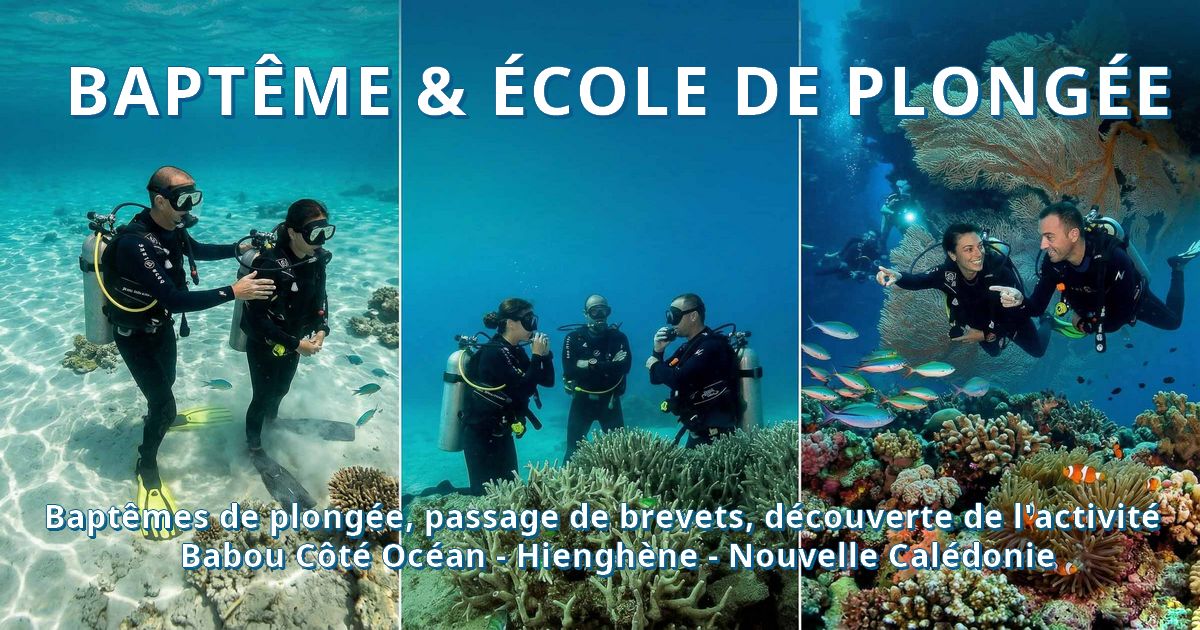 Les plongeurs découvrent la plongée ,baptêmes et formation à Hienghène en Nouvelle-Calédonie avec Babou Côté Océan